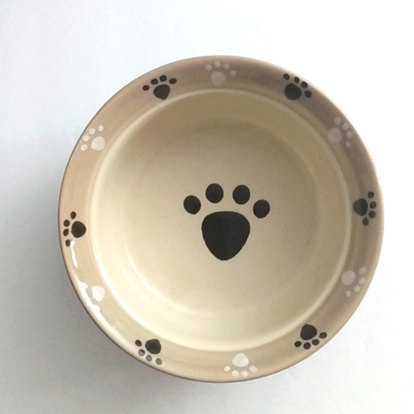 CASTLEMERE CREATIONS URBAN PAWS HANDPAINTED DOG DISH WATER BOWL - Picture 1 of 3